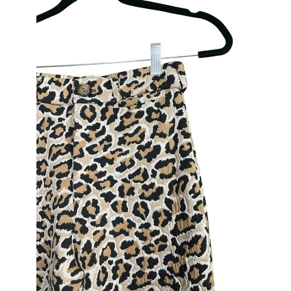 Maeve The Colette Leopard Cropped Wide Leg Culottes Pants Size 27 Small US 4 - Picture 8 of 13